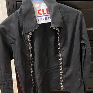 Anne Fountain blouse with hook and eye “buttons”